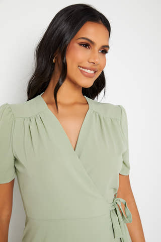 Short Sleeve Wrap Dress