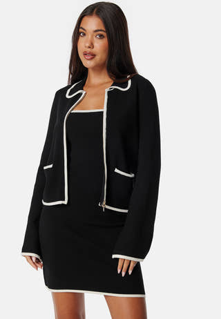 Josefin Contrast Zip Knit Jacket