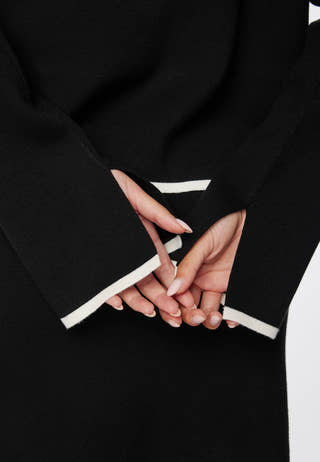 Josefin Contrast Zip Knit Jacket