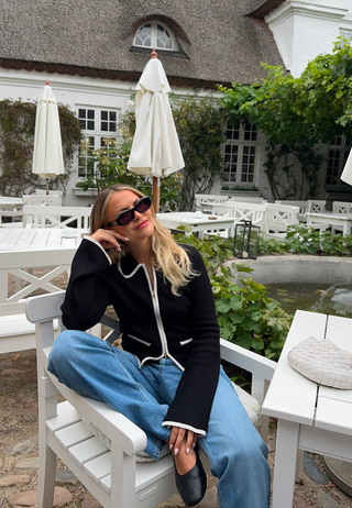 Josefin Contrast Zip Knit Jacket