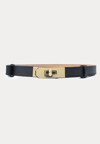 Leather Belt With Turn Lock