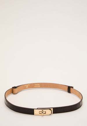 Leather Belt With Turn Lock