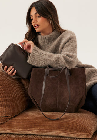 Nola XL Suede Handbag