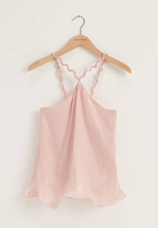 Halterneck Shimmer Flounce Top