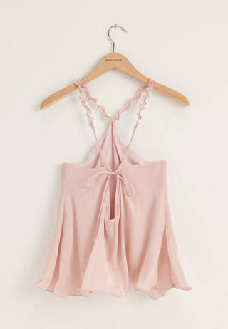 Halterneck Shimmer Flounce Top