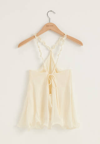 Halterneck Shimmer Flounce Top