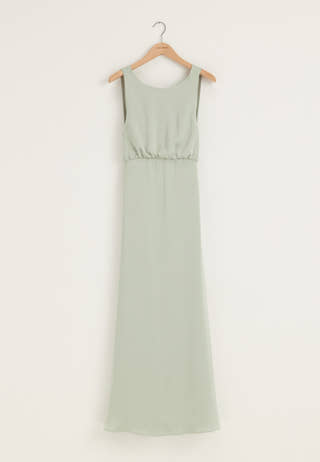 Tie Back Shawl Satin Dress