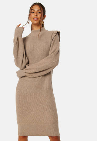 Malena L/S Ruffle Knit Dress