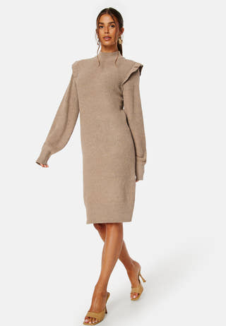 Malena L/S Ruffle Knit Dress