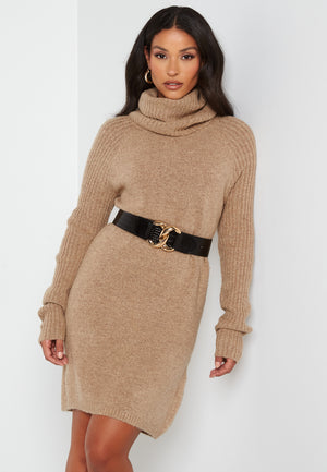 Nonsia rib L/S rollneck dress
