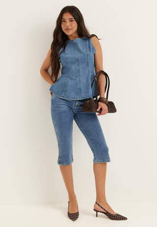 Objcaro Mw Slim Short Jeans