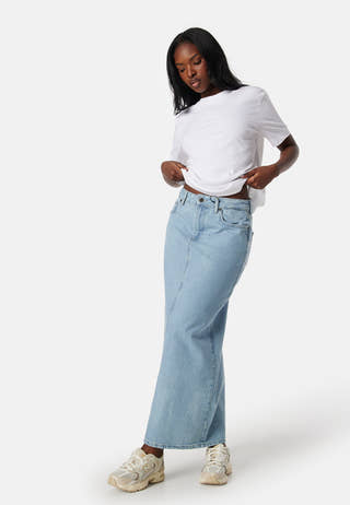 Objellen Mid Waist long denim skirt