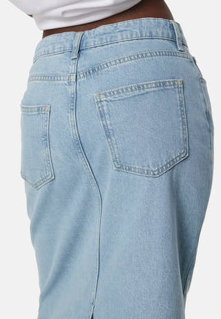 Objellen Mid Waist long denim skirt