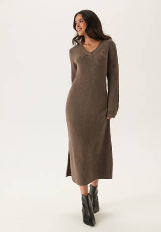Objelva L/S RE V-NECK KNIT DRESS