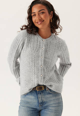 Objflora Re Ls Knit Button Cardigan