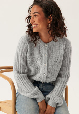 Objflora Re Ls Knit Button Cardigan