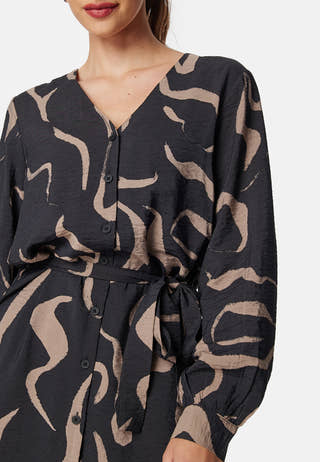 Objjacira L/S V-NECK SHORT DRESS