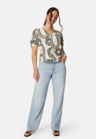 Objjacira S/S V-Neck Top