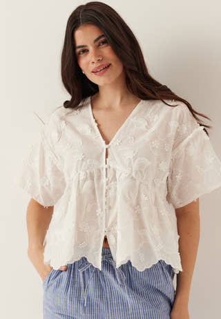 Objlora S/S RE V-NECK TOP