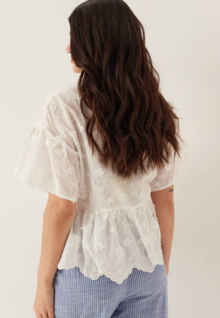 Objlora S/S RE V-NECK TOP