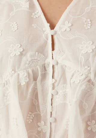 Objlora S/S RE V-NECK TOP