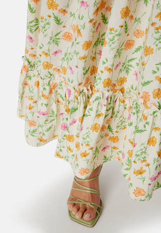 Objlorena New S/S LONG DRESS