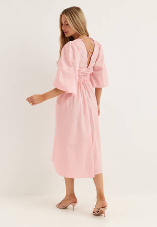 Objpaige 2/4 RE VNECK MIDI DRESS