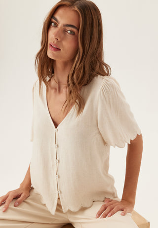 Objsanne 2/4 LO V-NECK TOP NOOS