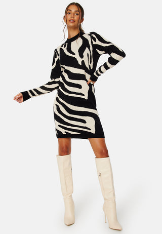 Ray L/S Knit Dress AOP