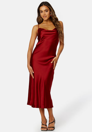 Sateen S/L Midi Dress