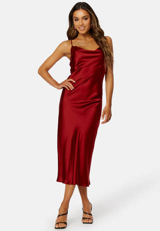 Sateen S/L Midi Dress