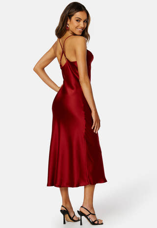 Sateen S/L Midi Dress