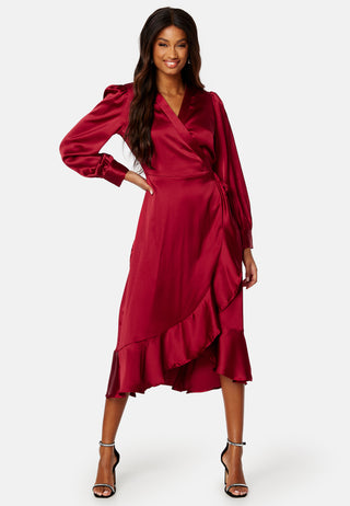 Objsateen Wrap Dress