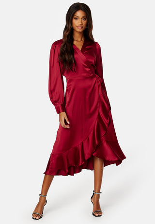 Objsateen Wrap Dress