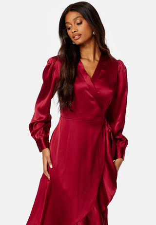 Objsateen Wrap Dress