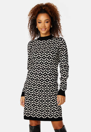 Thess L/S jaquard knit dress