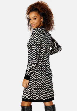 Thess L/S jaquard knit dress