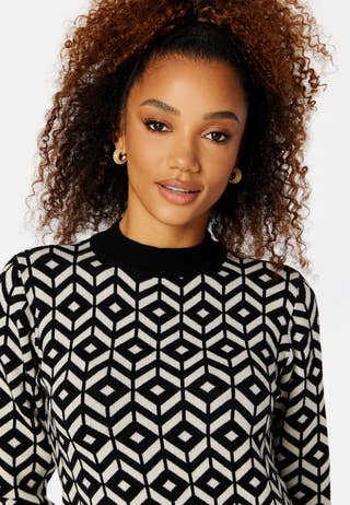 Thess L/S jaquard knit dress