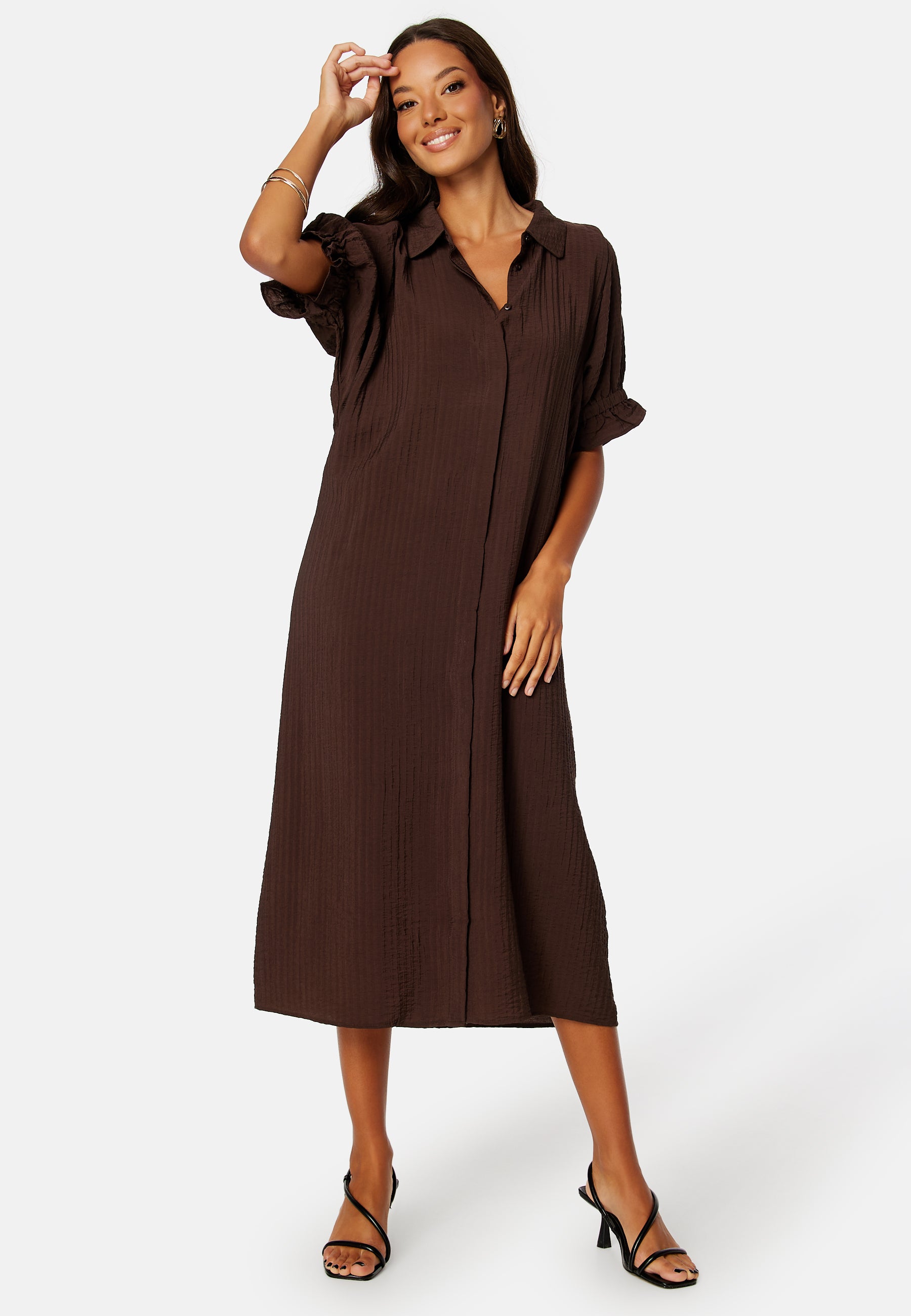 Object collectors item – Tiana SS Midi Dress – campaign-outlet – Brown