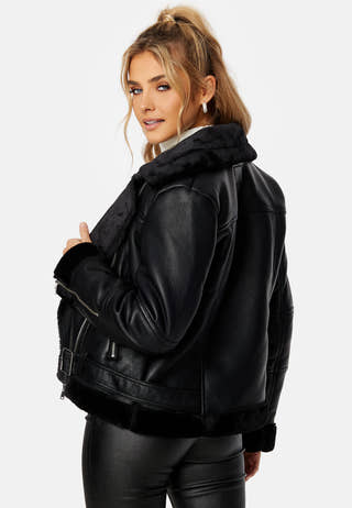 Agnete Faux Leather Biker