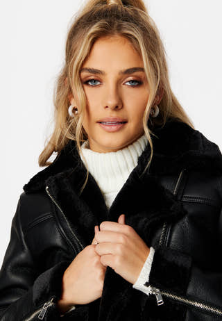 Agnete Faux Leather Biker