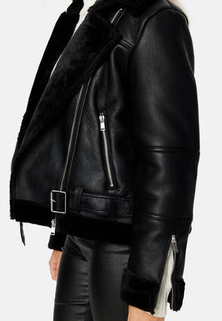 Agnete Faux Leather Biker