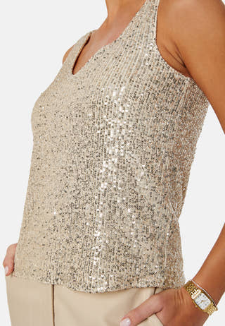 Ana V-Neck Sequine Top