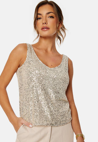 Ana V-Neck Sequine Top
