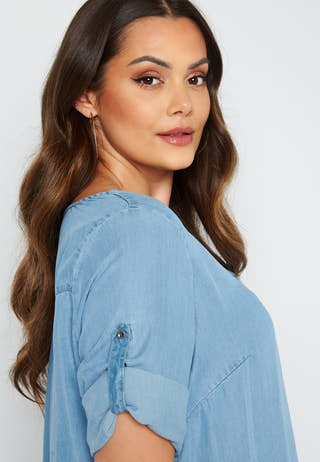Jemma Life Denim Below Knee Dress