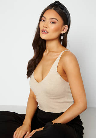 Cozy S/L Cropped Top Knit