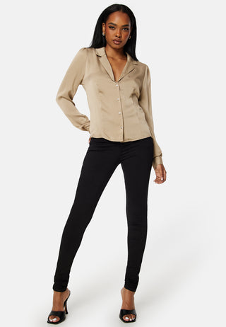 Jovana LS Top With Resort Collar