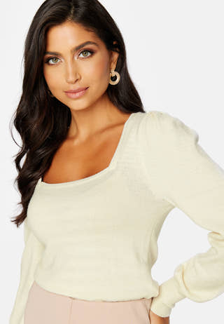Lesly L/S Square Puff Knit