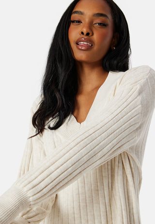 New Tessa L/S Midi V-Neck Dress