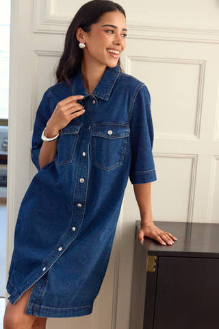 Onlbelle S/S BUTTON DRESS DNM